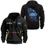 High-Performance Vehicle Hoodie Half Zipper, All Over Print Hoodie Gift For High-Performance Vehicle Enthusiasts CAR170 - Black