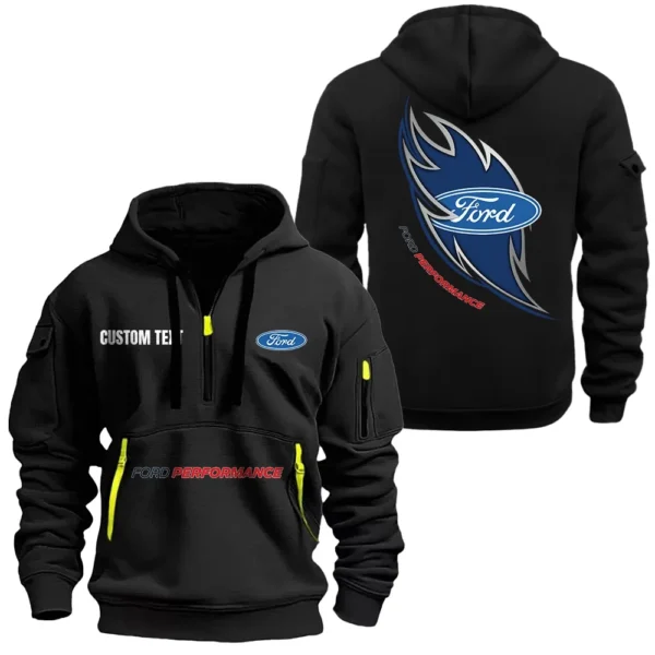 High-Performance Vehicle Hoodie Half Zipper, All Over Print Hoodie Gift For High-Performance Vehicle Enthusiasts CAR170 - Black