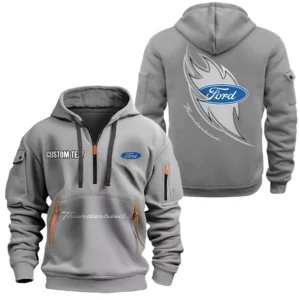 Hoodie Half Zipper Exclusive Logo Gift For High-Performance Vehicle Enthusiasts CAR170 - Gray