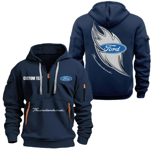 Hoodie Half Zipper Exclusive Logo Gift For Touring Coupe Enthusiasts CAR170 - Navy