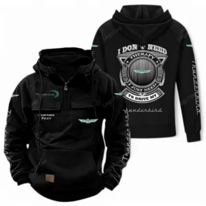 Retro Coupe Tactical Quarter Zip Hoodie, Exclusive Logo Hoodie For Car Enthusiasts CAR106 - Black