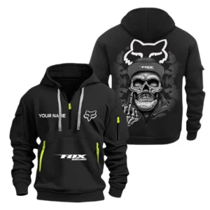 Hoodie Half Zipper Exclusive Logo Gift For Adventure Riding Kit Enthusiasts CAR166 - Black