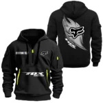 Trail Riding Outfit Hoodie Half Zipper, All Over Print Hoodie Gift For Trail Riding Outfit Enthusiasts CAR170 - Black