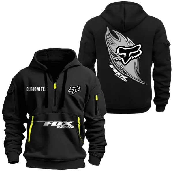 Trail Riding Outfit Hoodie Half Zipper, All Over Print Hoodie Gift For Trail Riding Outfit Enthusiasts CAR170 - Black