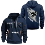 Hoodie Half Zipper Exclusive Logo Gift For Motocross Gear Enthusiasts CAR170 - Navy