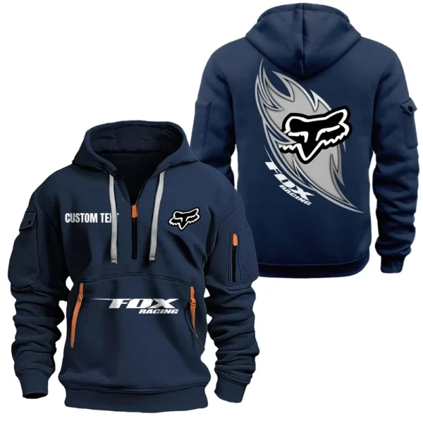 Hoodie Half Zipper Exclusive Logo Gift For Motocross Gear Enthusiasts CAR170 - Navy