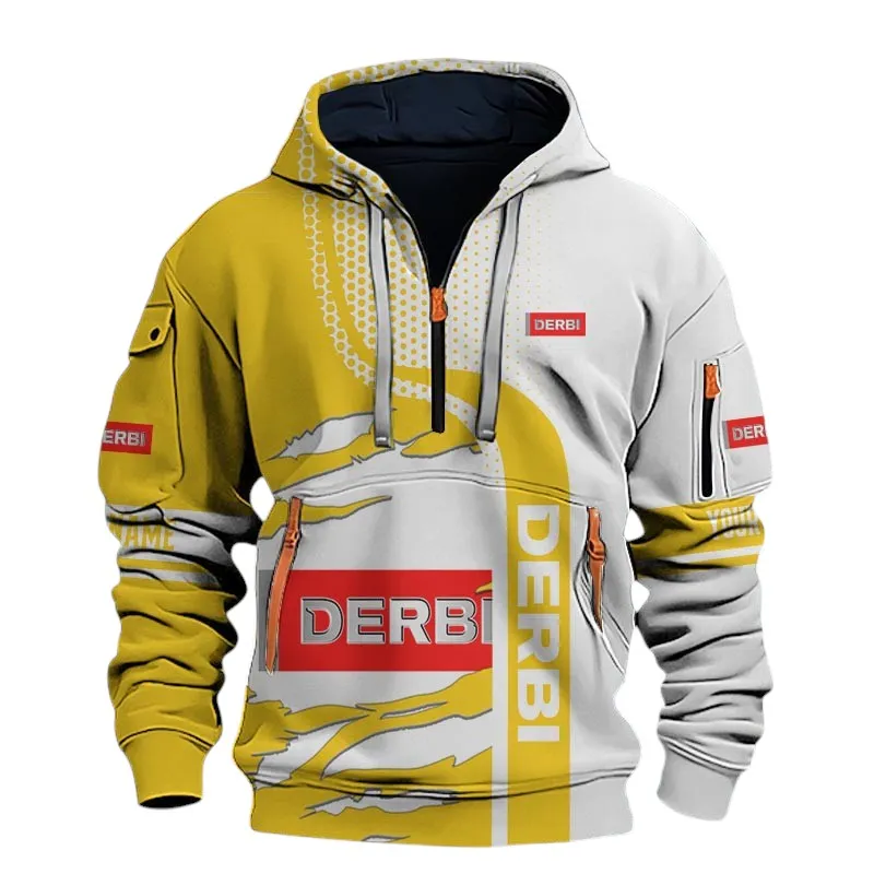 Fun Ride Hoodie Half Zip 3D, Everyday Comfortable Hoodie For Car Lovers CAR398 - Yellow