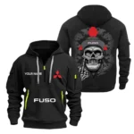 Hoodie Half Zipper Exclusive Logo Gift For Cargo Hauler Enthusiasts CAR166 - Black