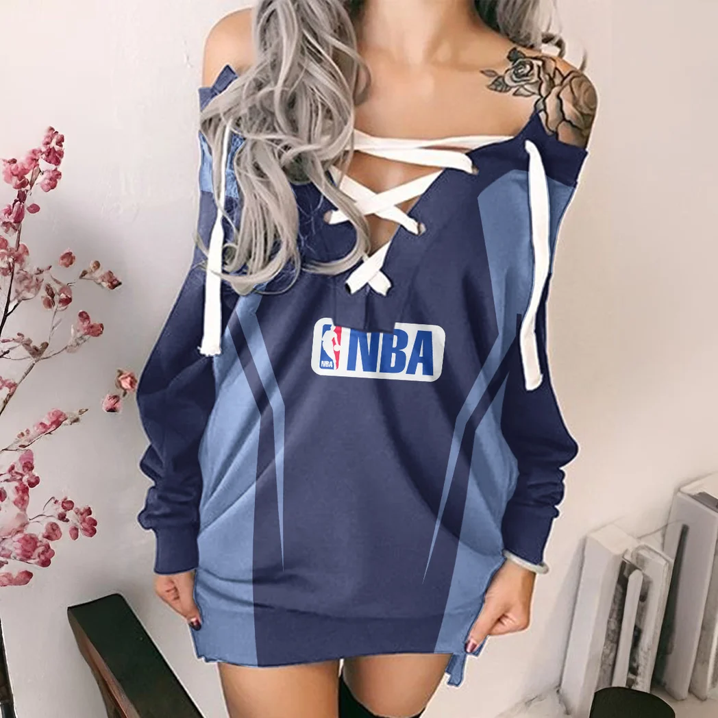 Game Day Hoop Spirit Lace-Up Sweatshirt For Women, Sport-Inspired Lace-Up Pullover HVN1274
