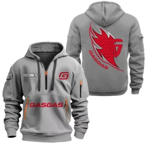 Hoodie Half Zipper Exclusive Logo Gift For Trial Motorcycle Enthusiasts CAR170 - Gray