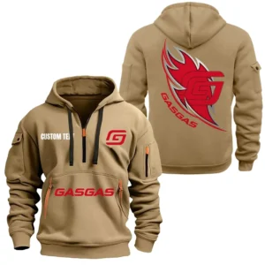 Hoodie Half Zipper Exclusive Logo Gift For Motocross Ride Enthusiasts CAR170 - Khaki