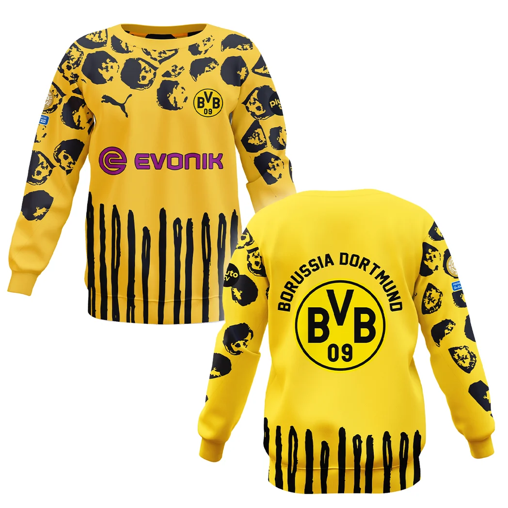 Gelb-Schwarzer Stolz Sweatshirt, Warm-Up Sport Fan Sweatshirt HVN1099BD