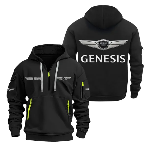 Hoodie Half Zipper Exclusive Logo Gift For Family Sedan Enthusiasts CAR200 - Black