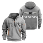 Hoodie Half Zipper Exclusive Logo Gift For Urban Hatchback Enthusiasts CAR200 - Gray