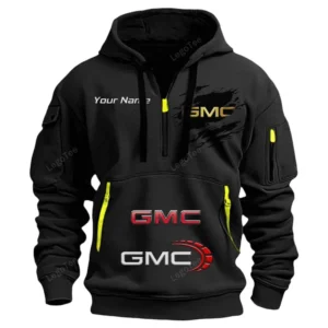 Hoodie Half Zipper Exclusive Logo Gift For American Truck Enthusiasts CAR113 - Black