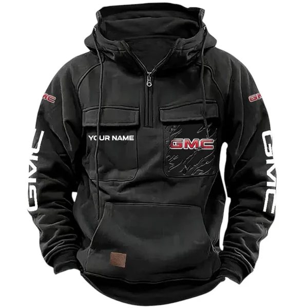 Off-Road Truck Tactical Quarter Zip Hoodie, Exclusive Logo Hoodie For Car Enthusiasts CAR164 - Black