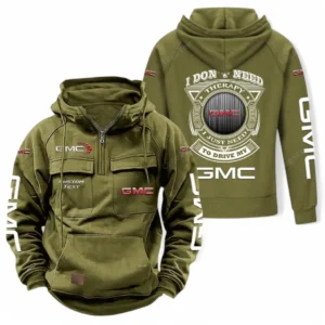 Heavy-Duty Pickup Tactical Quarter Zip Hoodie, Exclusive Logo Hoodie For Car Enthusiasts CAR106 - Army Green