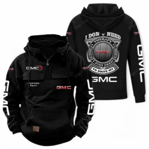Professional Grade Truck Tactical Quarter Zip Hoodie, Exclusive Logo Hoodie For Car Enthusiasts CAR106 - Black