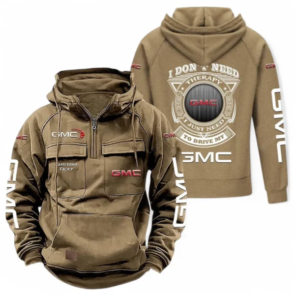 Full-Size Pickup Tactical Quarter Zip Hoodie, Exclusive Logo Hoodie For Car Enthusiasts CAR106 - Khaki