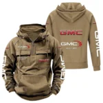 Off-Road Truck Tactical Quarter Zip Hoodie, Exclusive Logo Hoodie For Car Enthusiasts CAR960 - Khaki