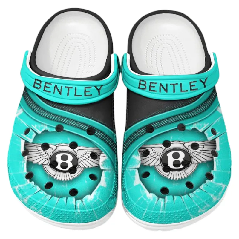 Grand Touring Vehicle Culture Clog, Stylish All Over Print Lightweight Shoes for Auto Fans and Streetwear Style CAR188 - Cyan