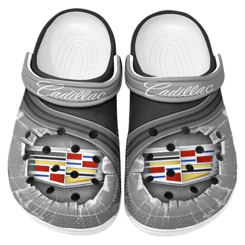 Gray Custom American Luxury Sedan All Over Print Clog, Car Culture Inspired Footwear Gift for Men and Women CAR188
