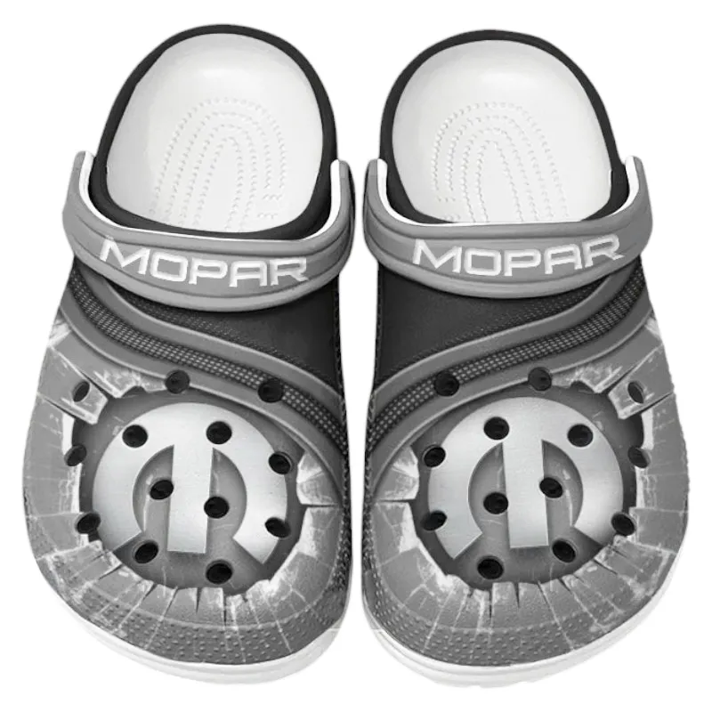 Gray Custom Classic Car Performance All Over Print Clog, Car Culture Inspired Footwear Gift for Men and Women CAR188