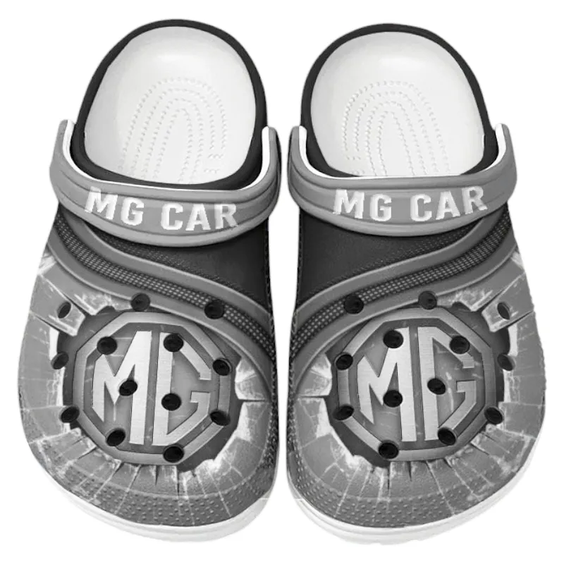 Gray Custom High-Power Coupe All Over Print Clog, Car Culture Inspired Footwear Gift for Men and Women CAR188