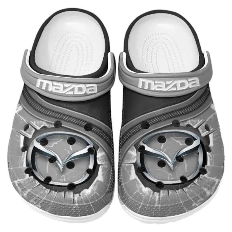 Gray Custom Mid-Size Sedan All Over Print Clog, Car Culture Inspired Footwear Gift for Men and Women CAR188