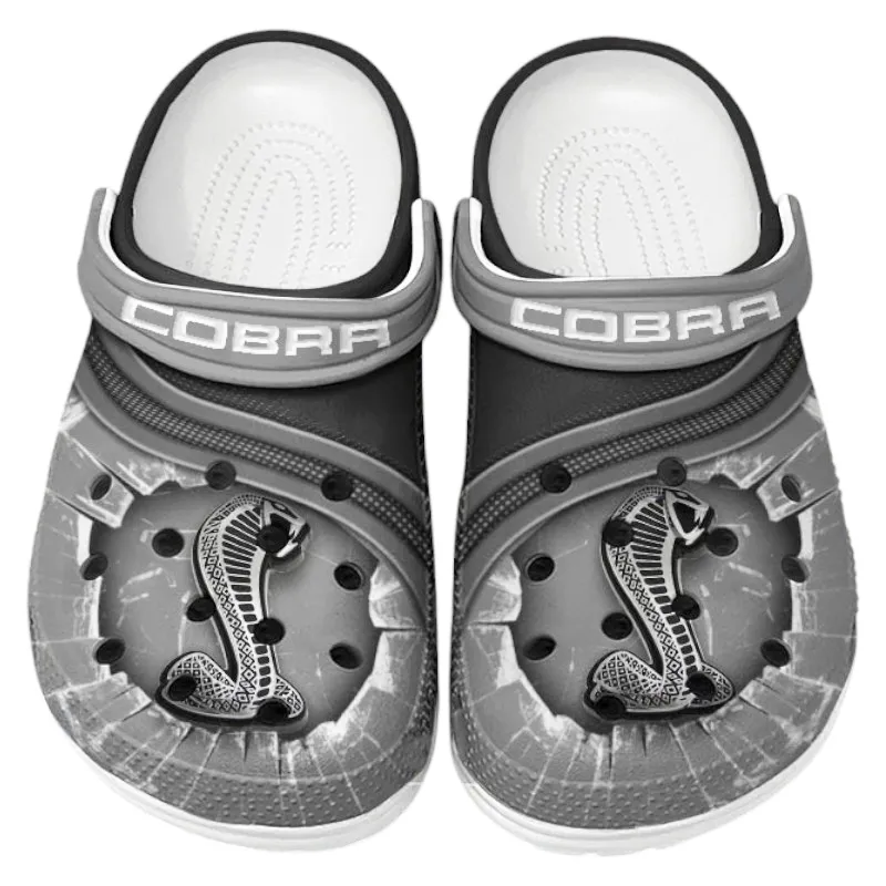 Gray Custom Performance Road Car All Over Print Clog, Car Culture Inspired Footwear Gift for Men and Women CAR188