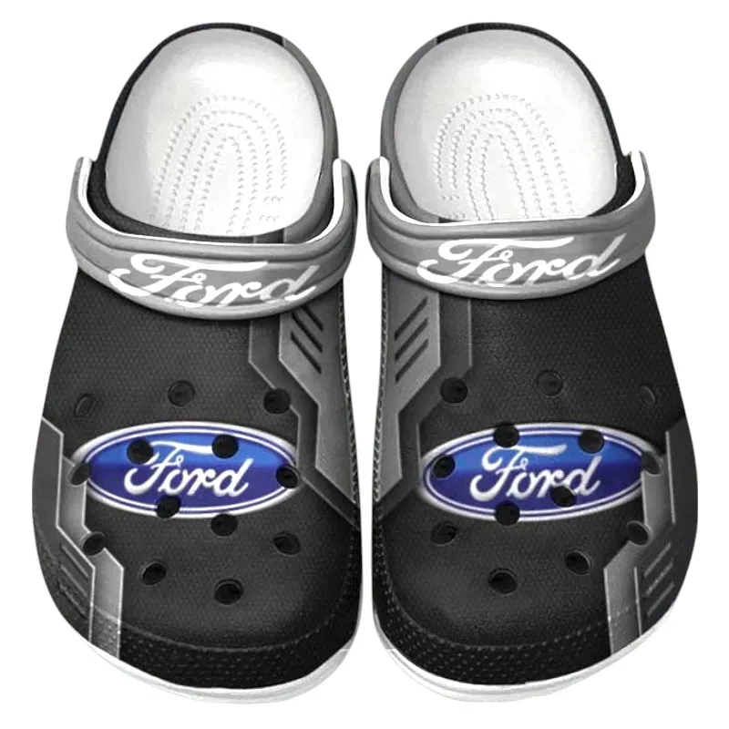 Gray Custom Pickup Truck All Over Print Clog, Car Culture Inspired Footwear Gift for Men and Women CAR185