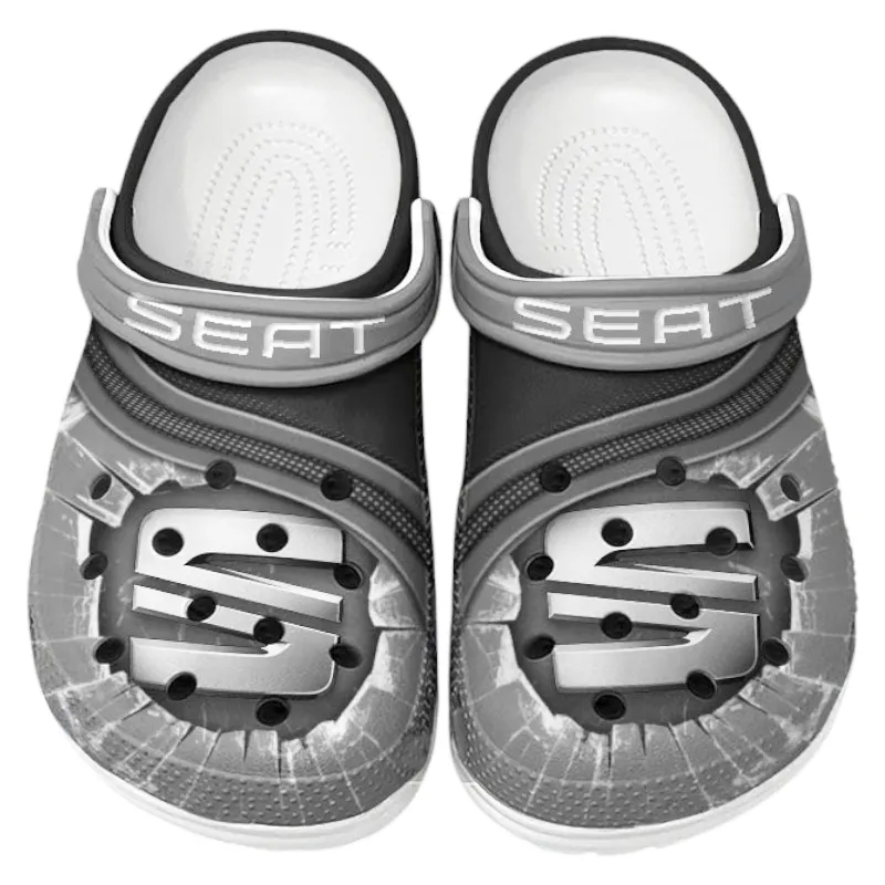 Gray Custom Small SUV All Over Print Clog, Car Culture Inspired Footwear Gift for Men and Women CAR188