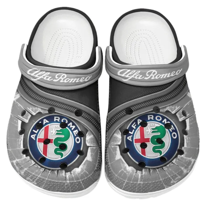 Gray Edition Sporty City Car Inspired All Over Print Clog, Perfect Gift Footwear for Automotive Enthusiasts CAR188