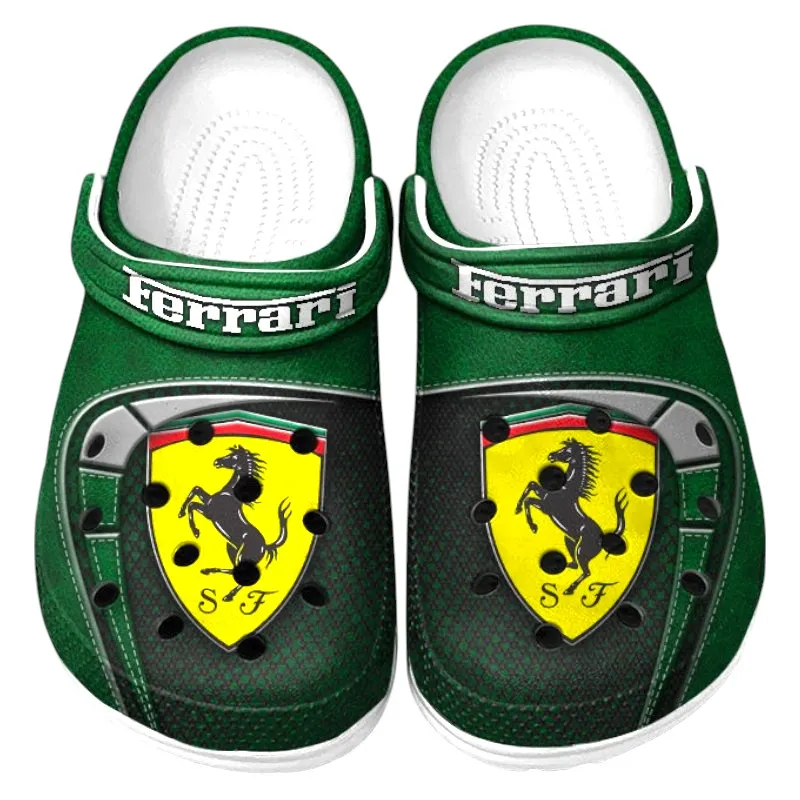 Green Custom High-Performance Coupe All Over Print Clog, Car Culture Inspired Footwear Gift for Men and Women CAR177