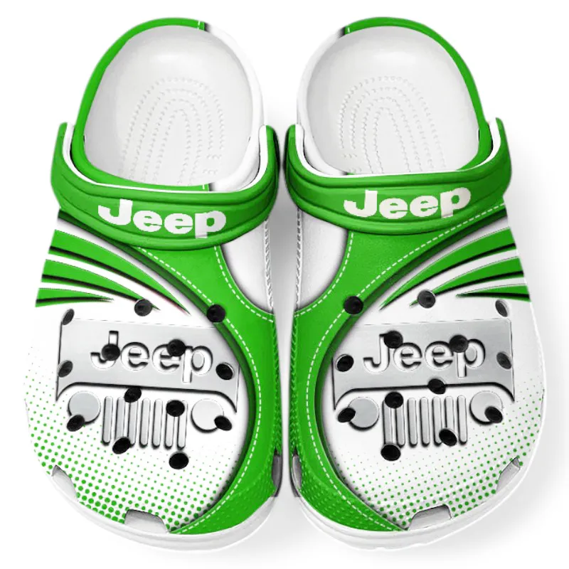Green Edition Adventure Utility Vehicle Inspired All Over Print Clog, Perfect Gift Footwear for Automotive Enthusiasts CAR181