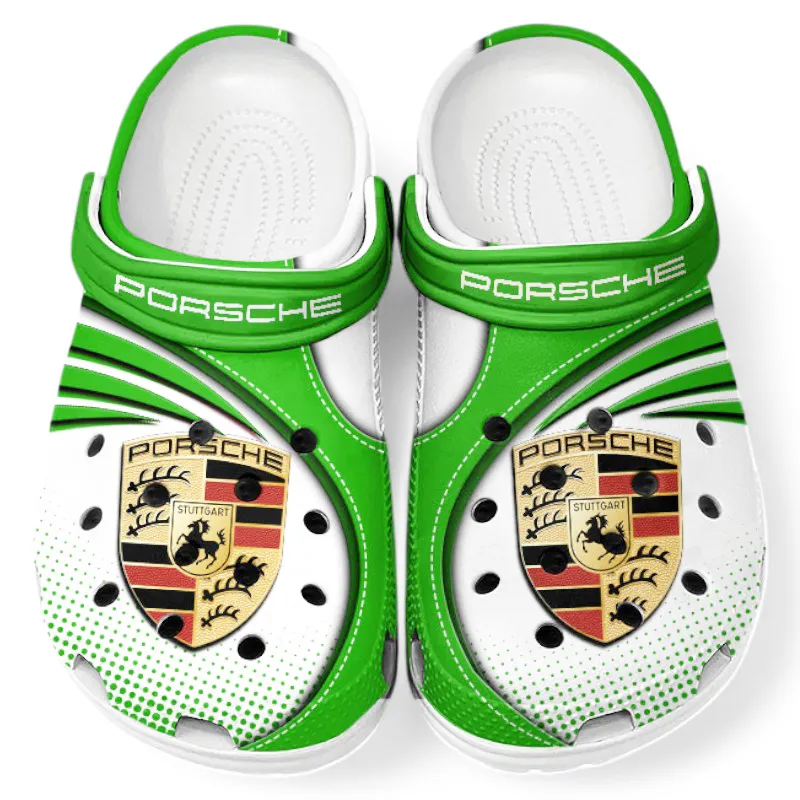 Green Edition Sports Car Inspired All Over Print Clog, Perfect Gift Footwear for Automotive Enthusiasts CAR181