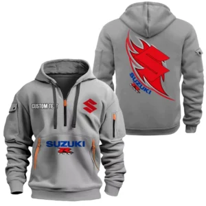 Hoodie Half Zipper Exclusive Logo Gift For Lightweight Sport Bike Enthusiasts CAR170 - Gray