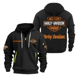 Cruiser Legend Hoodie Half Zipper, All Over Print Hoodie Gift For Cruiser Legend Enthusiasts CAR200 - Black