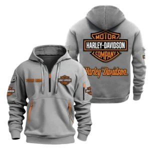 Motor Chopper Style Hoodie Half Zipper, All Over Print Hoodie Gift For Motor Chopper Style Enthusiasts CAR200 - Gray