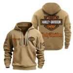 Two-Wheel Iconic Hoodie Half Zipper, All Over Print Hoodie Gift For Two-Wheel Iconic Enthusiasts CAR200 - Khaki
