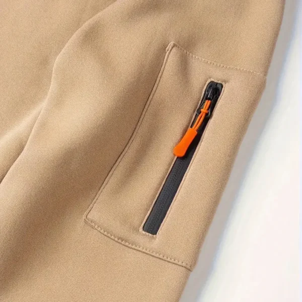 Performance Hoodie Half Zipper, Fan Edition Logo EPL110 - Khaki - Image 3