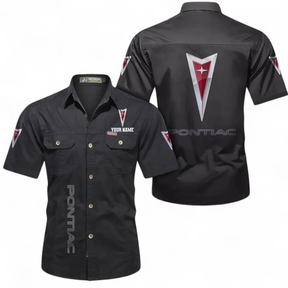 Heritage Auto Men's Casual Short Sleeved Shirt, Custom Name CAR392 - Black