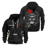 Hoodie Half Zipper Exclusive Logo Gift For Eco-Friendly Motorcycle Enthusiasts CAR166 - Black