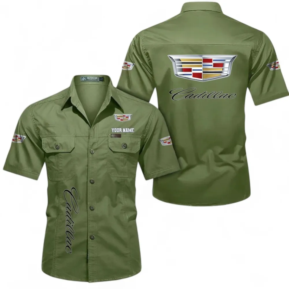 High-End Comfort Sedan Breathable Men's Cotton Short Sleeved Shirt, Custom Name CAR392 - Fruit Green