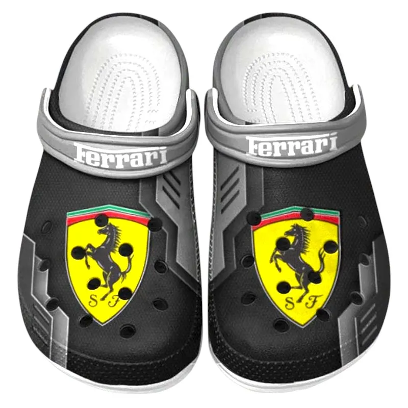 High-Performance Coupe Culture Clog, Stylish All Over Print Lightweight Shoes for Auto Fans and Streetwear Style CAR185 - Gray