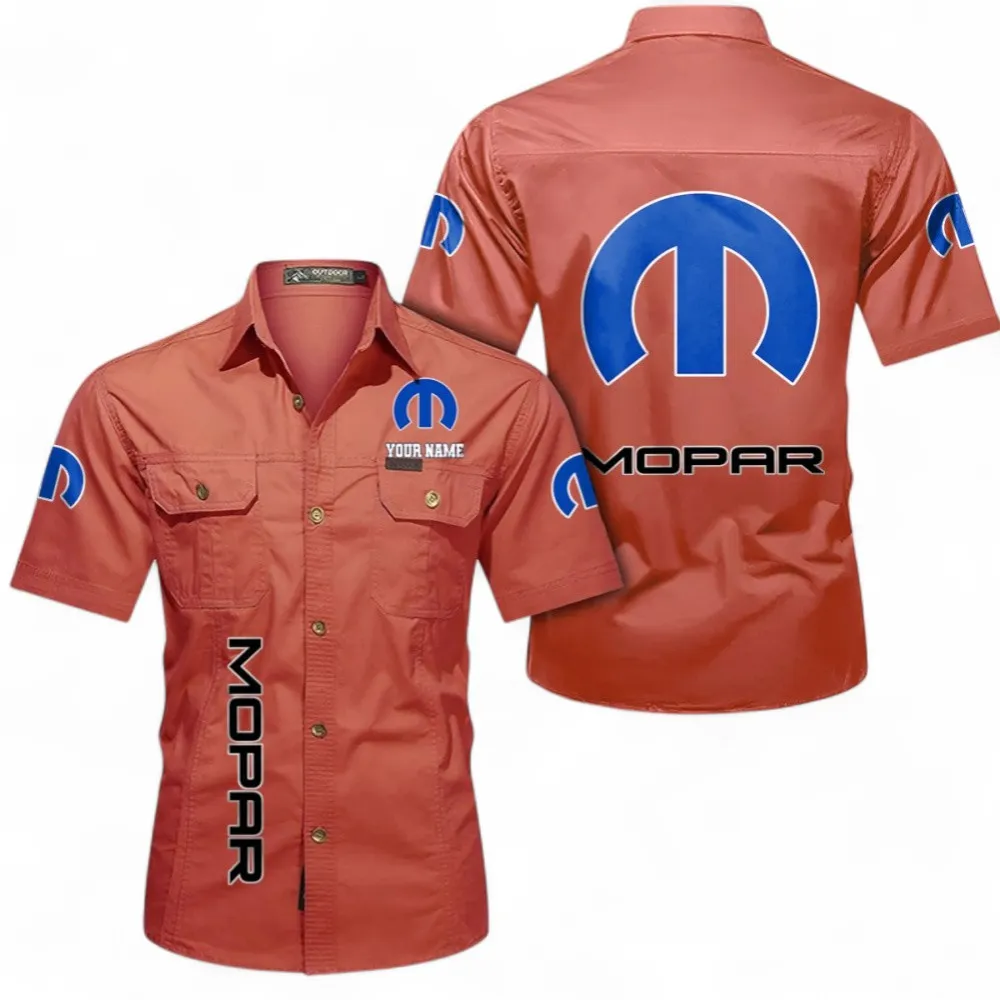 High-Performance Mods Casual Short Sleeve Shirt, Custom Name CAR392 - Red