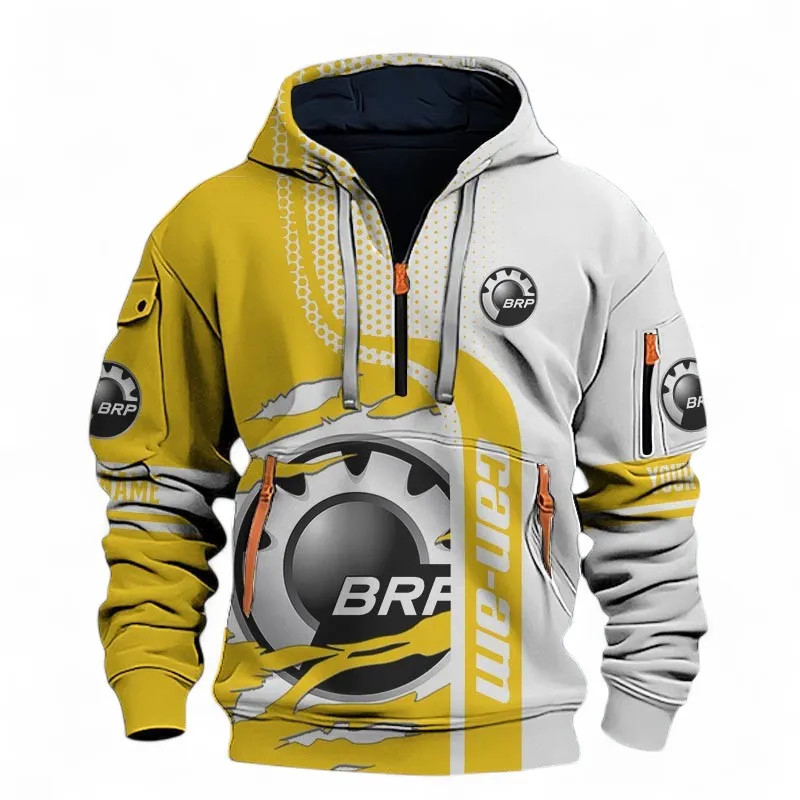 High-Performance Off-Roader Hoodie Half Zip 3D, Sporty & Street-Ready Hoodie For Car Lovers CAR398 - Yellow