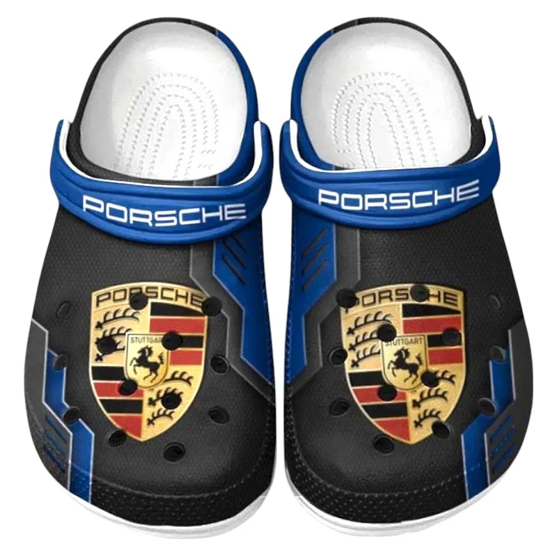 Historic American Ride Lover’s All Over Print Clog, Slip-On Shoes for Daily Comfort and Garage Style CAR185 - Blue