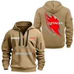 Hoodie Half Zipper Exclusive Logo Gift For Earth Mover Enthusiasts CAR170 - Khaki