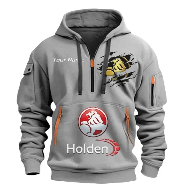 Hoodie Half Zipper Exclusive Logo Gift For Compact Sedan Enthusiasts CAR113 - Gray